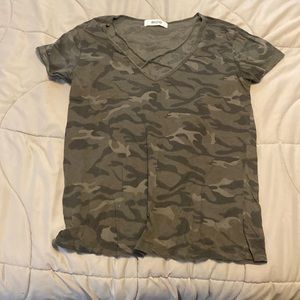 Mod M camo T with Cross detail on the V neck